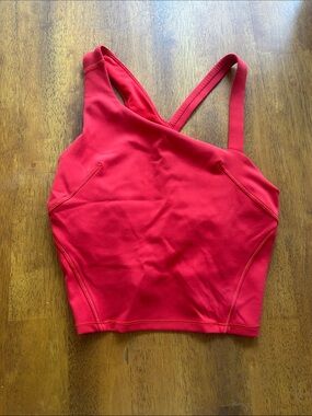 lululemon athletica Red Cross-Back Crop Sports Bra